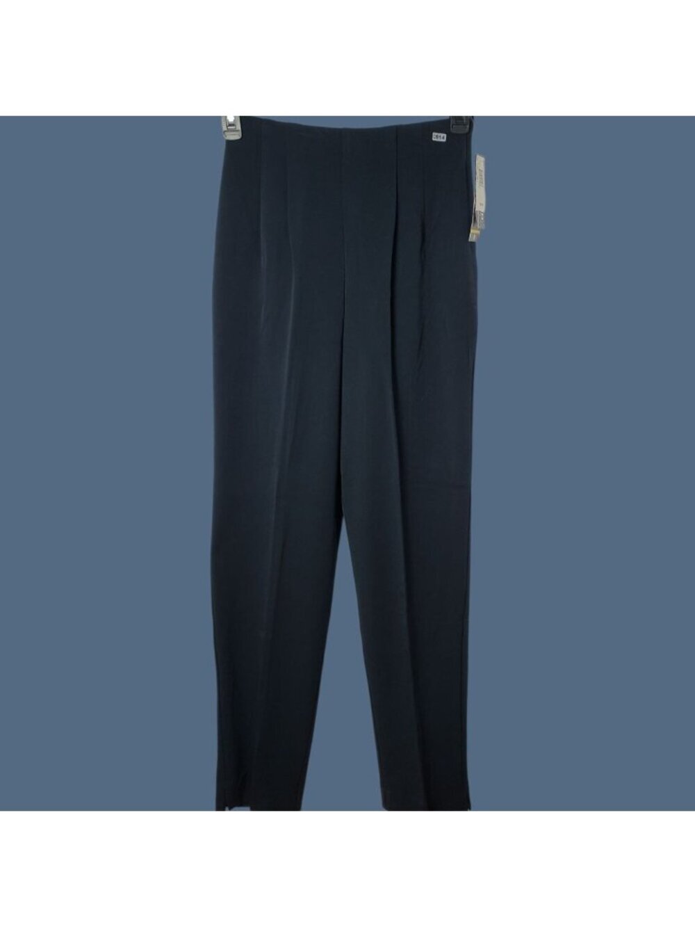 Briggs NY Womens plaited straight Pants Polyester blend Navy Size8
